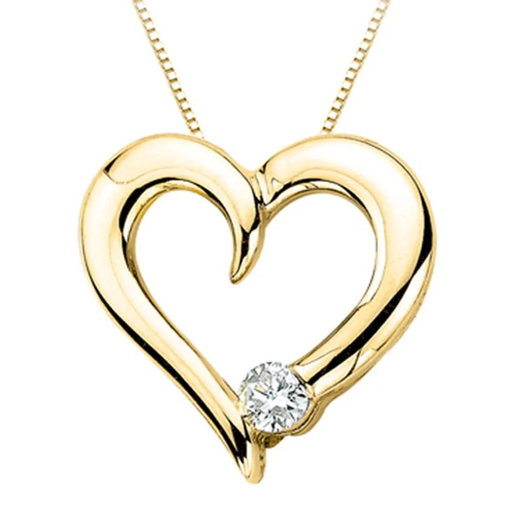 KATARINA Diamond Heart Pendant Necklace (1/10 cttw)