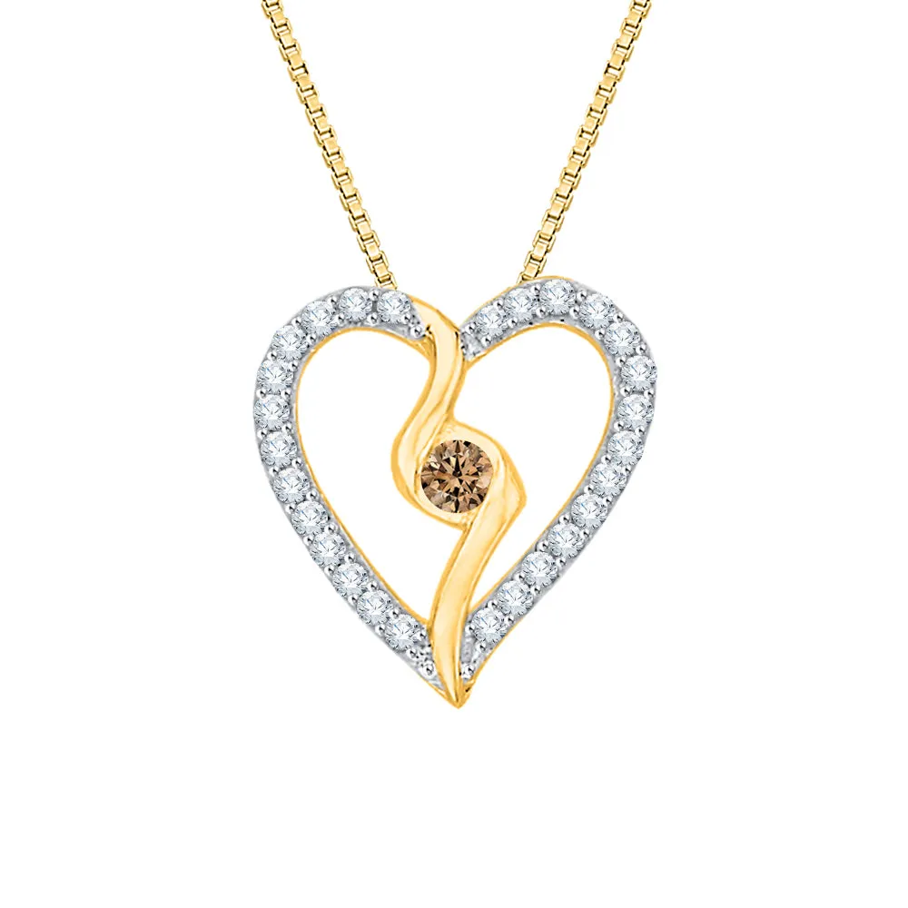 KATARINA Diamond Heart Pendant Necklace (1/6 cttw GH, I2/I3)