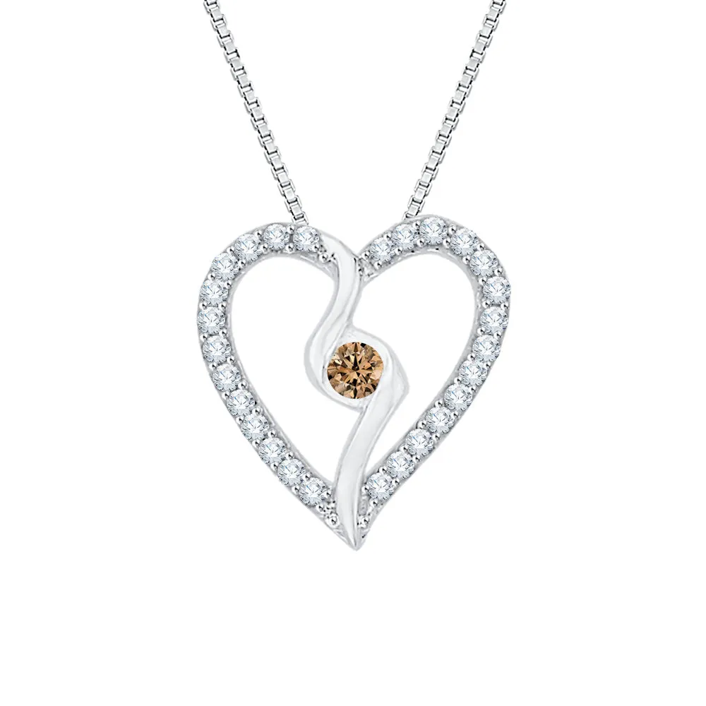 KATARINA Diamond Heart Pendant Necklace (1/6 cttw GH, I2/I3)