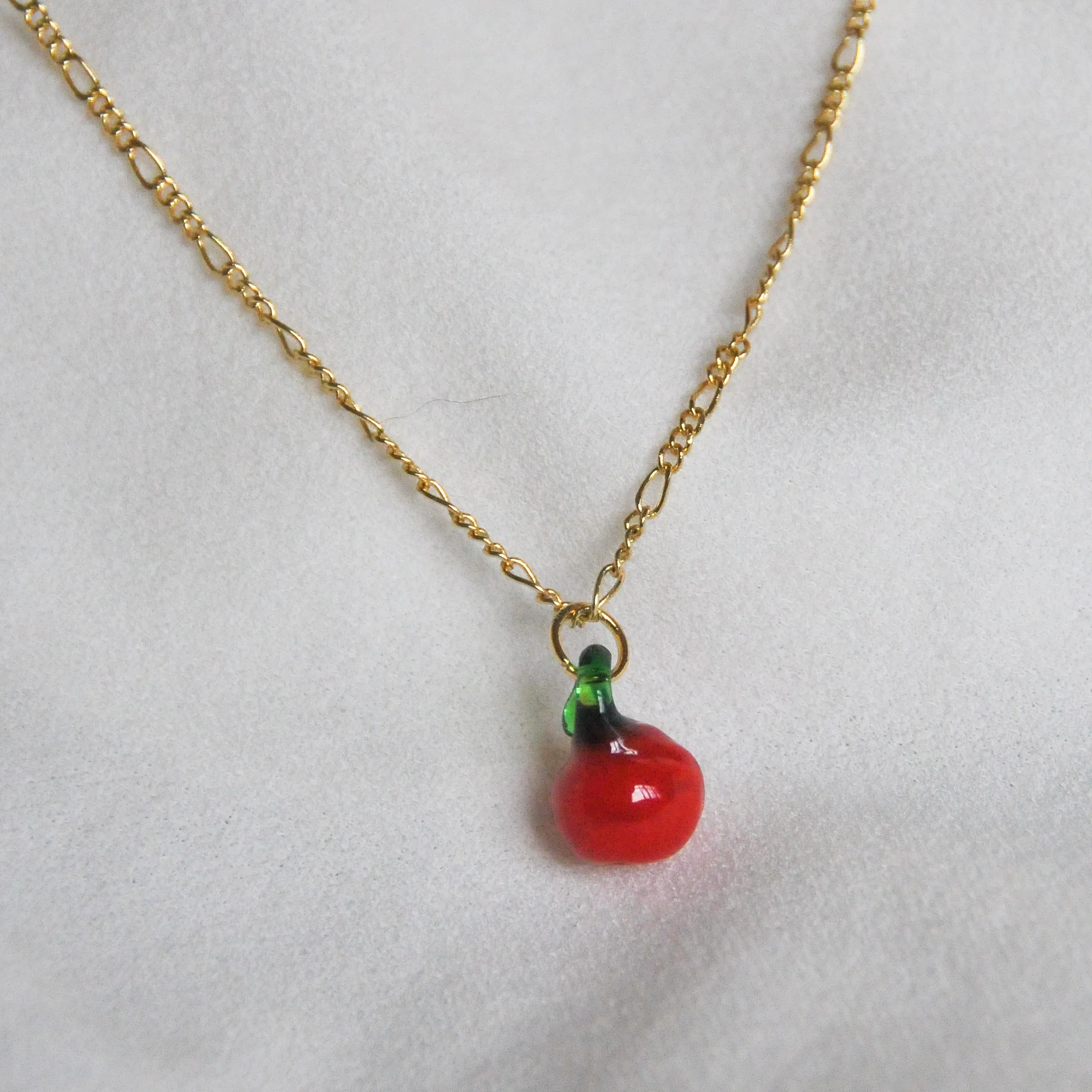 Lampwork Apple Necklace