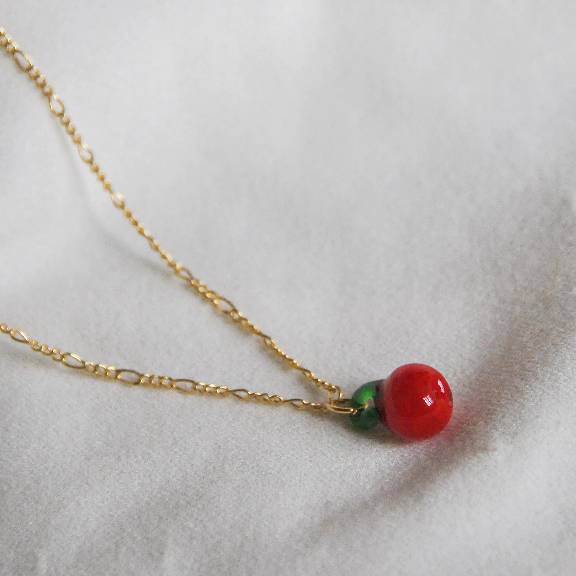 Lampwork Apple Necklace