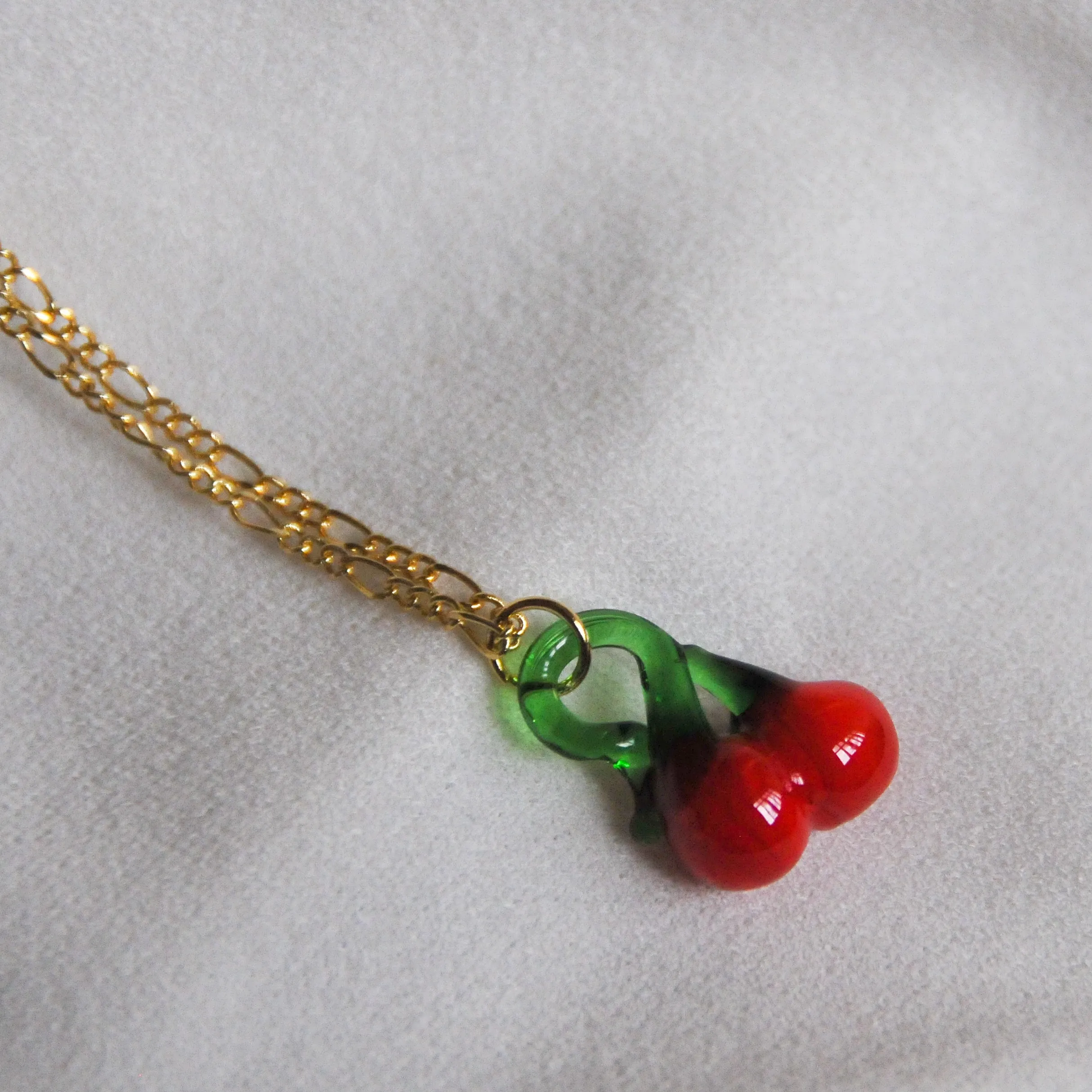 Lampwork Cherry Necklace