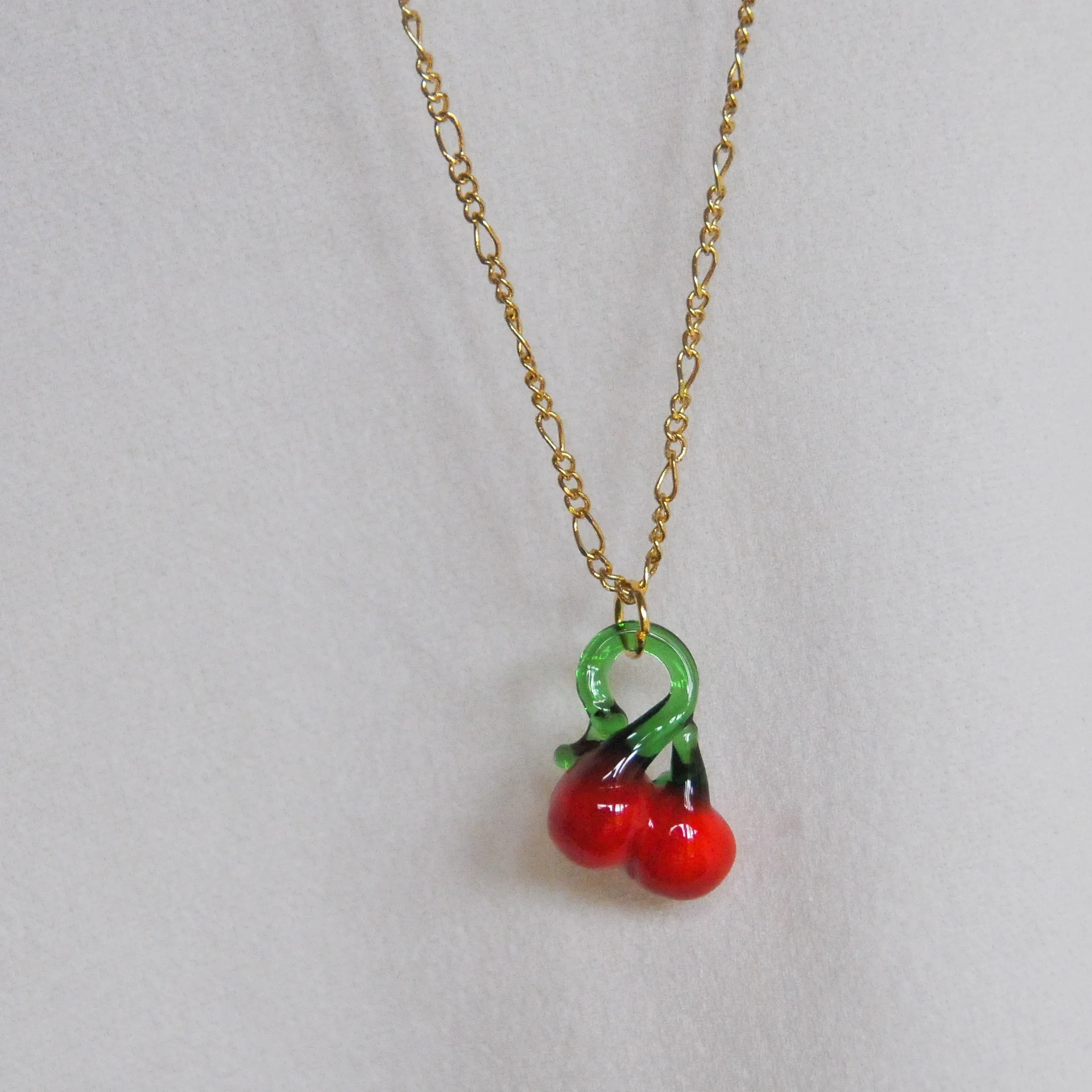 Lampwork Cherry Necklace