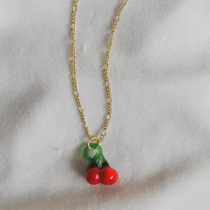 Lampwork Cherry Necklace