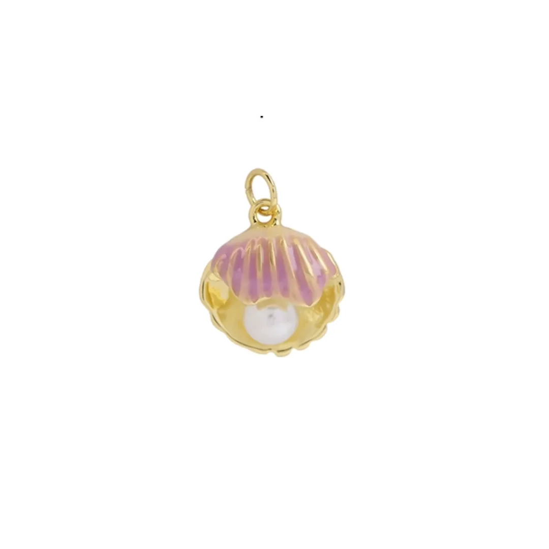 Lavender Clam Seashell Charm For Charm Necklace & Bracelet