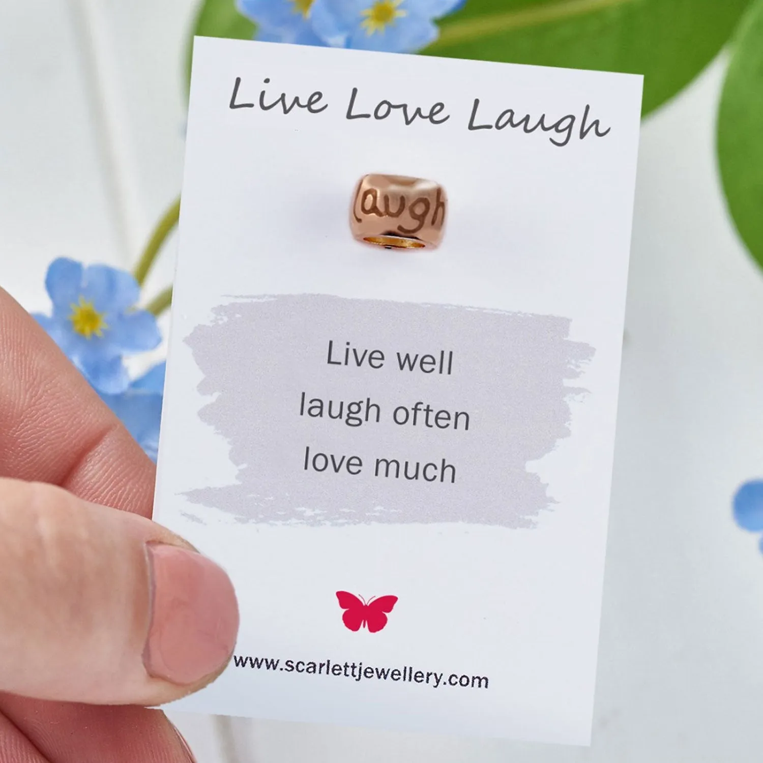 Live Love Laugh Rose Gold Mojo Charm Bead