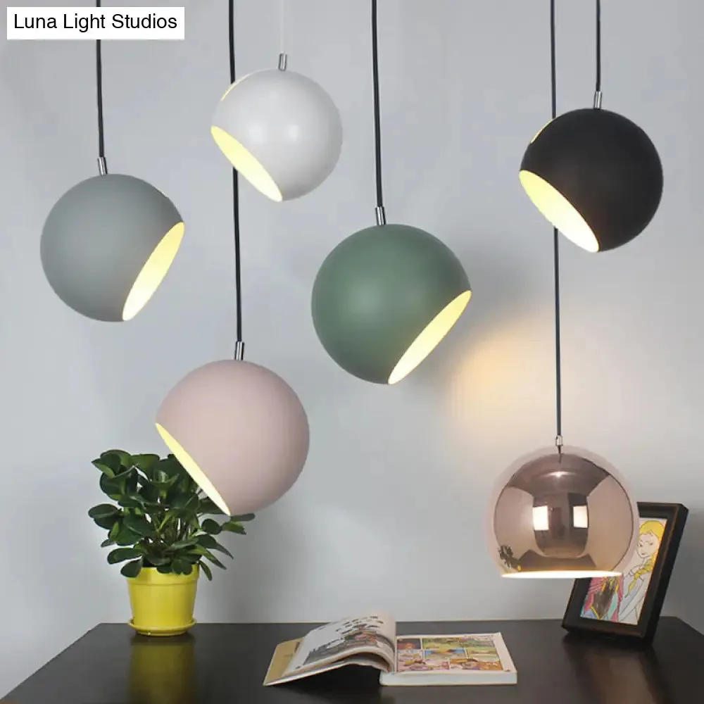 Macaron Creative Dome Shade Hanging Light Fixture with Slit – Revolving, 1 Head Suspension Light