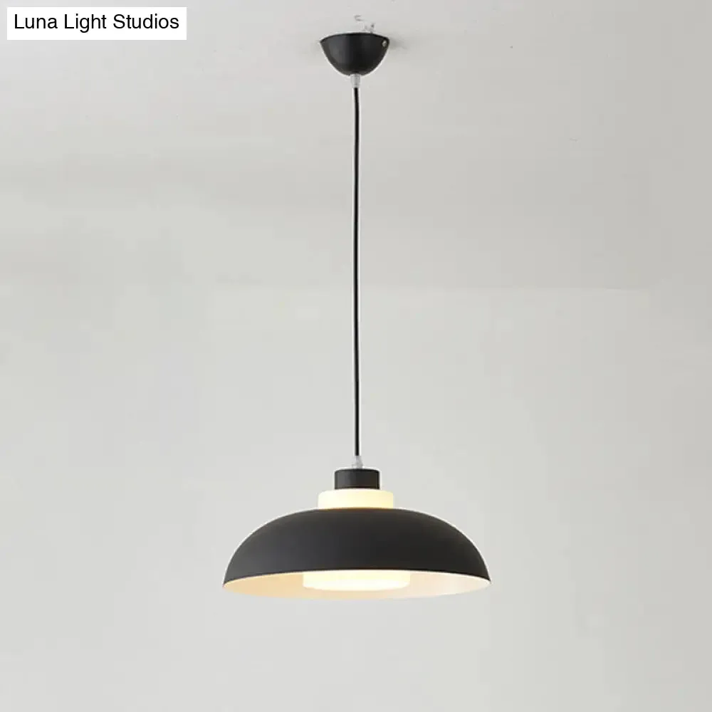 Macaron Single-Bulb Aluminum Ceiling Pendant Light with Acrylic Shade