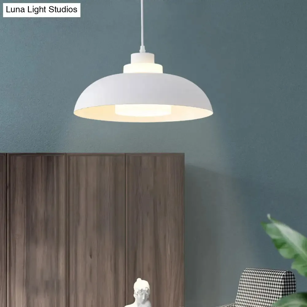 Macaron Single-Bulb Aluminum Ceiling Pendant Light with Acrylic Shade