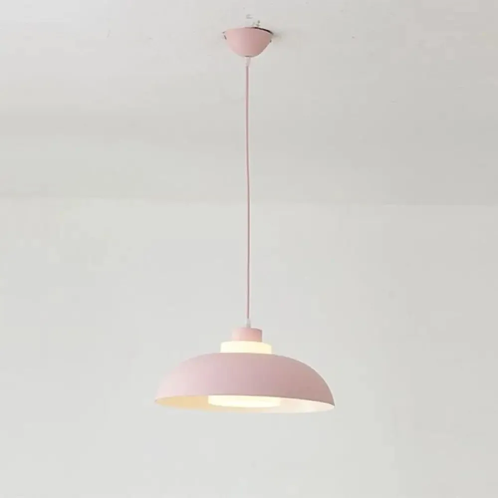 Macaron Single-Bulb Aluminum Ceiling Pendant Light with Acrylic Shade