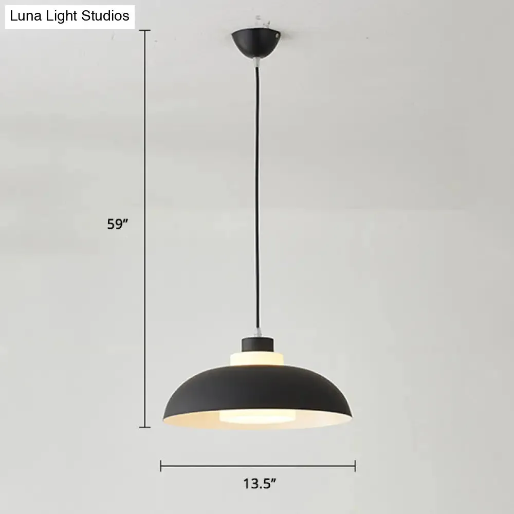 Macaron Single-Bulb Aluminum Ceiling Pendant Light with Acrylic Shade