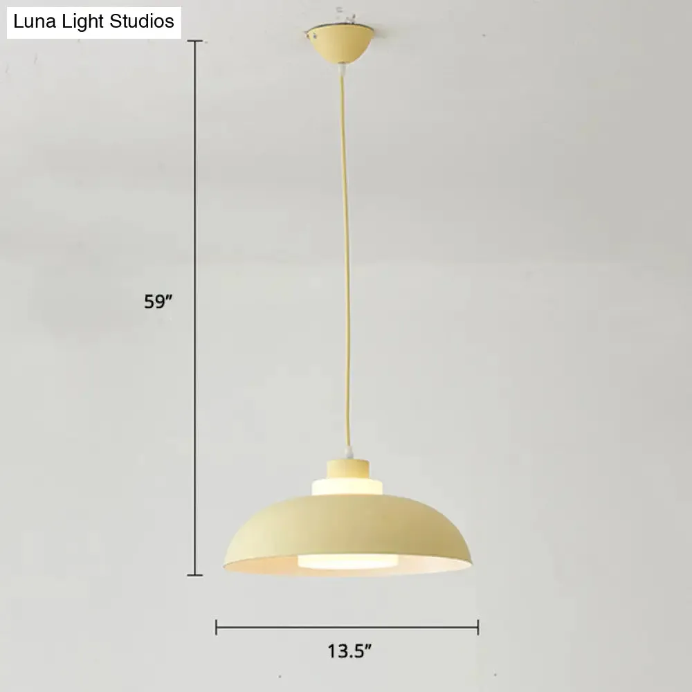 Macaron Single-Bulb Aluminum Ceiling Pendant Light with Acrylic Shade