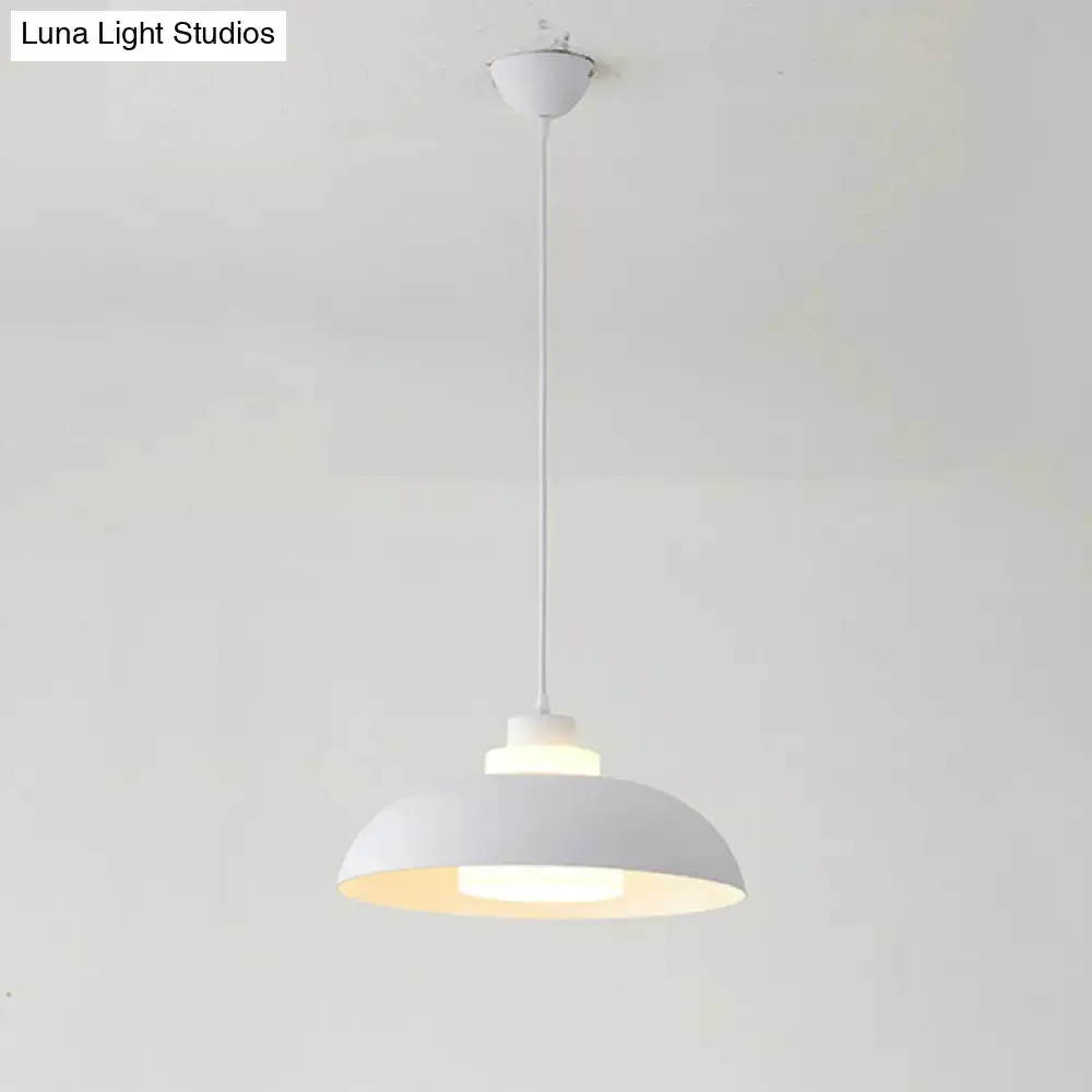 Macaron Single-Bulb Aluminum Ceiling Pendant Light with Acrylic Shade