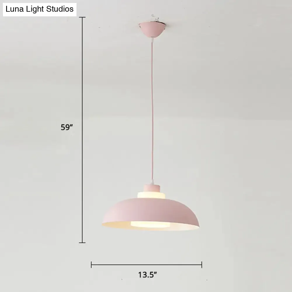 Macaron Single-Bulb Aluminum Ceiling Pendant Light with Acrylic Shade