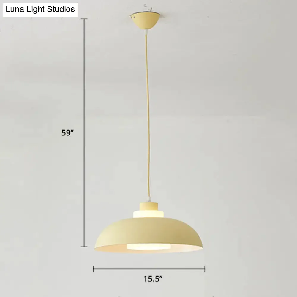 Macaron Single-Bulb Aluminum Ceiling Pendant Light with Acrylic Shade