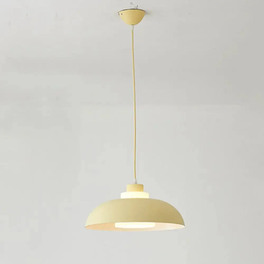 Macaron Single-Bulb Aluminum Ceiling Pendant Light with Acrylic Shade