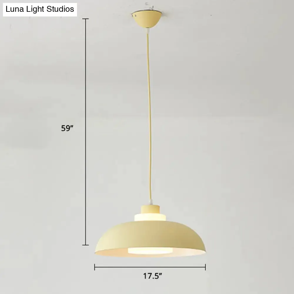 Macaron Single-Bulb Aluminum Ceiling Pendant Light with Acrylic Shade