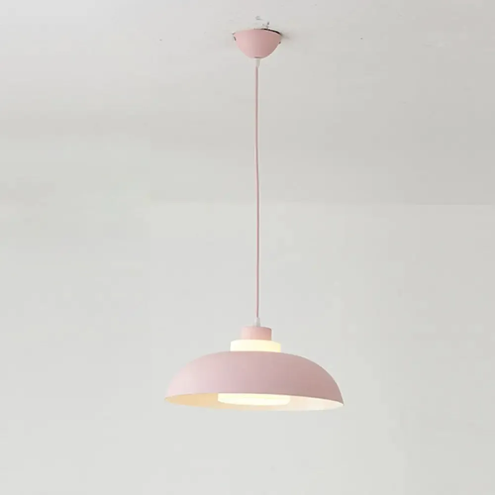 Macaron Single-Bulb Aluminum Ceiling Pendant Light with Acrylic Shade