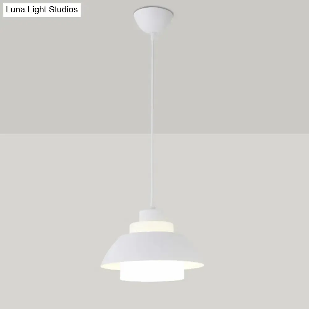 Macaron Single-Bulb Aluminum Ceiling Pendant Light with Acrylic Shade