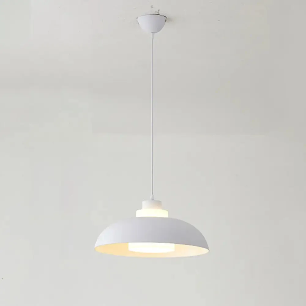 Macaron Single-Bulb Aluminum Ceiling Pendant Light with Acrylic Shade