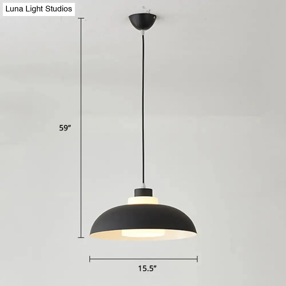 Macaron Single-Bulb Aluminum Ceiling Pendant Light with Acrylic Shade