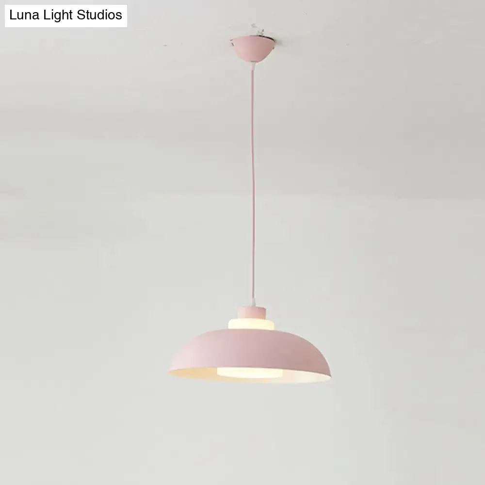 Macaron Single-Bulb Aluminum Ceiling Pendant Light with Acrylic Shade