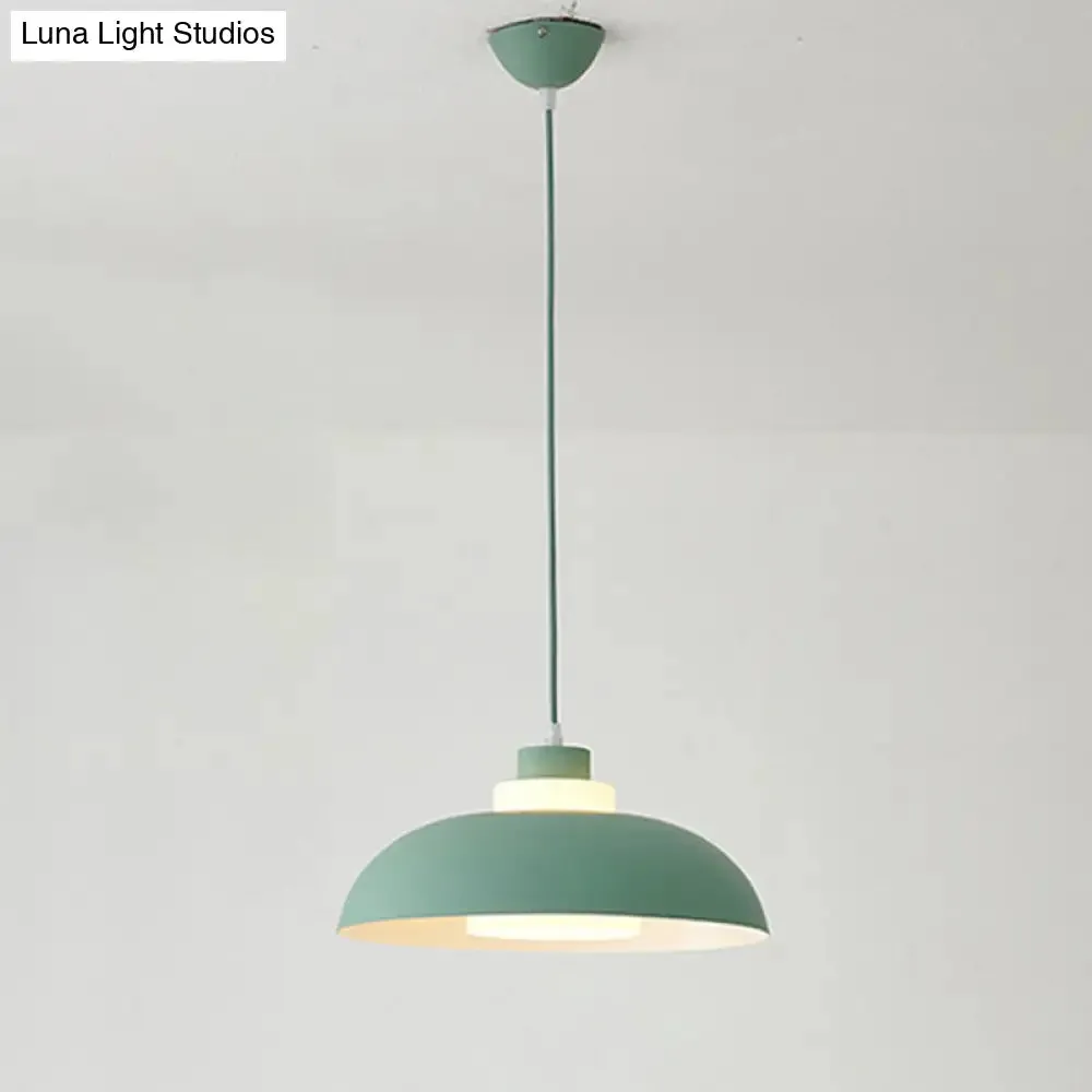 Macaron Single-Bulb Aluminum Ceiling Pendant Light with Acrylic Shade