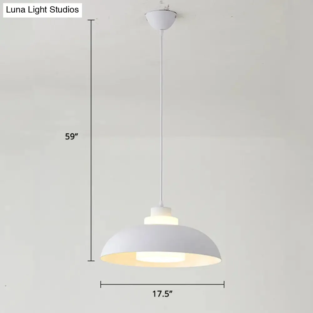 Macaron Single-Bulb Aluminum Ceiling Pendant Light with Acrylic Shade