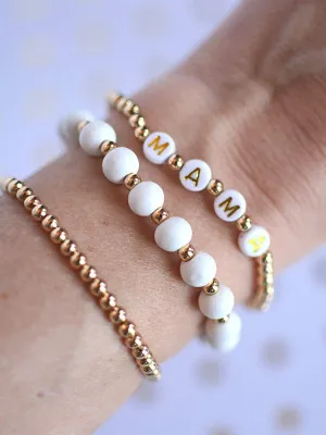 Mama Beaded Stretch Bracelet Stack