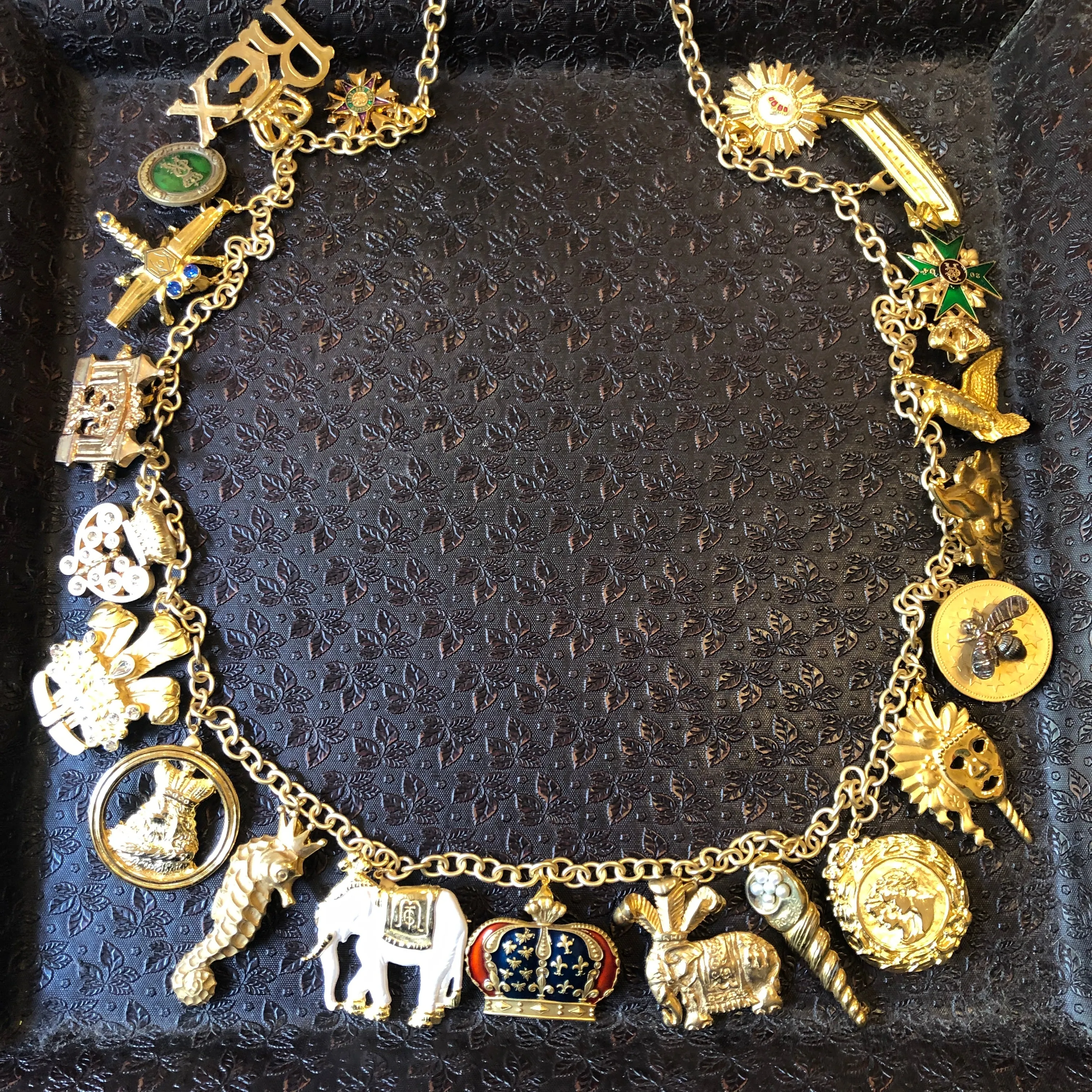 Mardi Gras Pin & Charm Holder Necklace