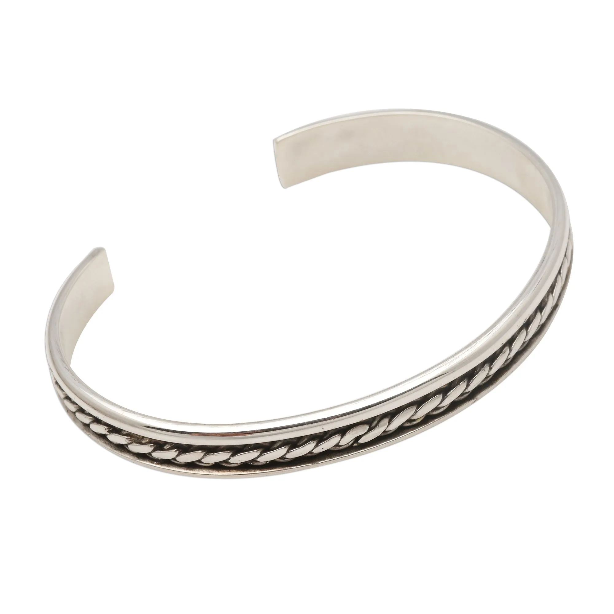 Measure by Measure Sleek Hand Crafted Sterling Silver Cuff Bracelet