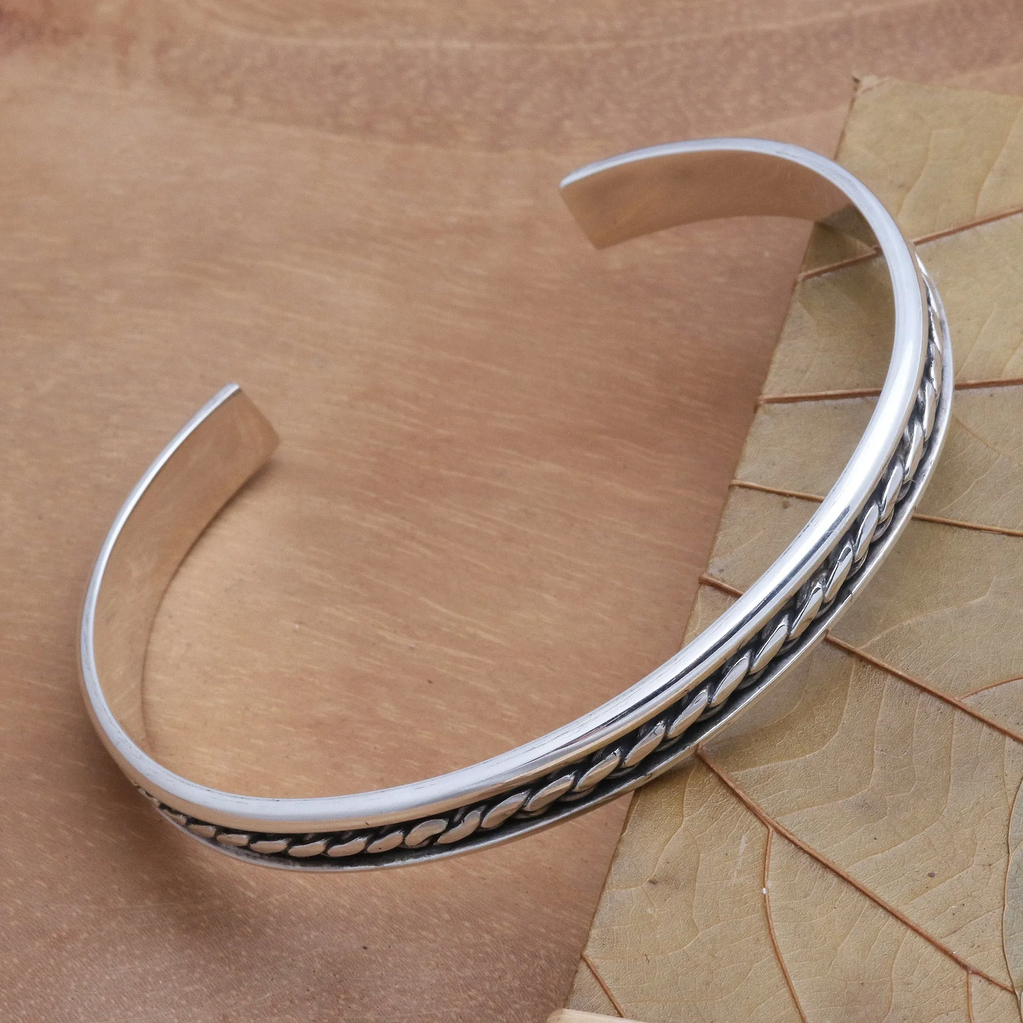 Measure by Measure Sleek Hand Crafted Sterling Silver Cuff Bracelet