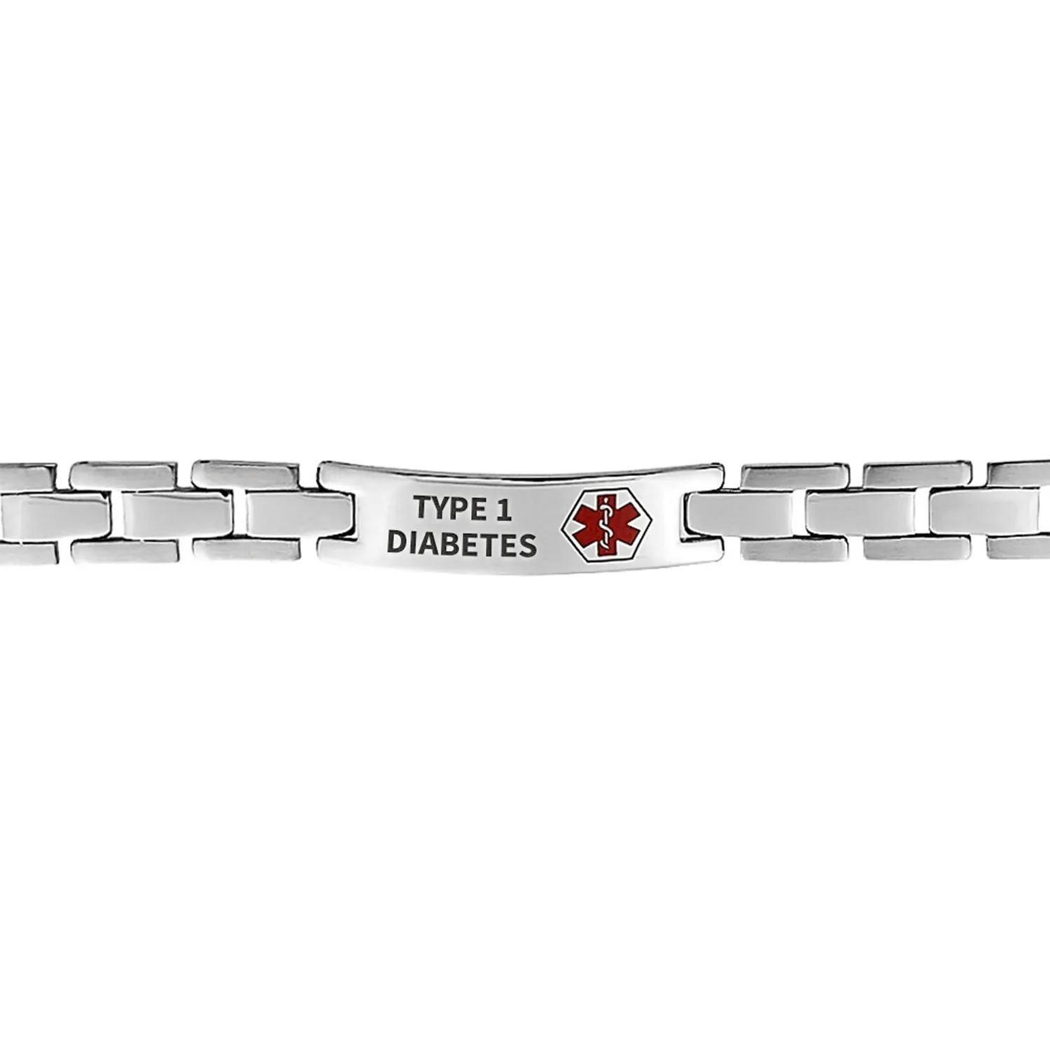 Medical ID Bracelet for Men - Stainless Steel U Link 8 Inch