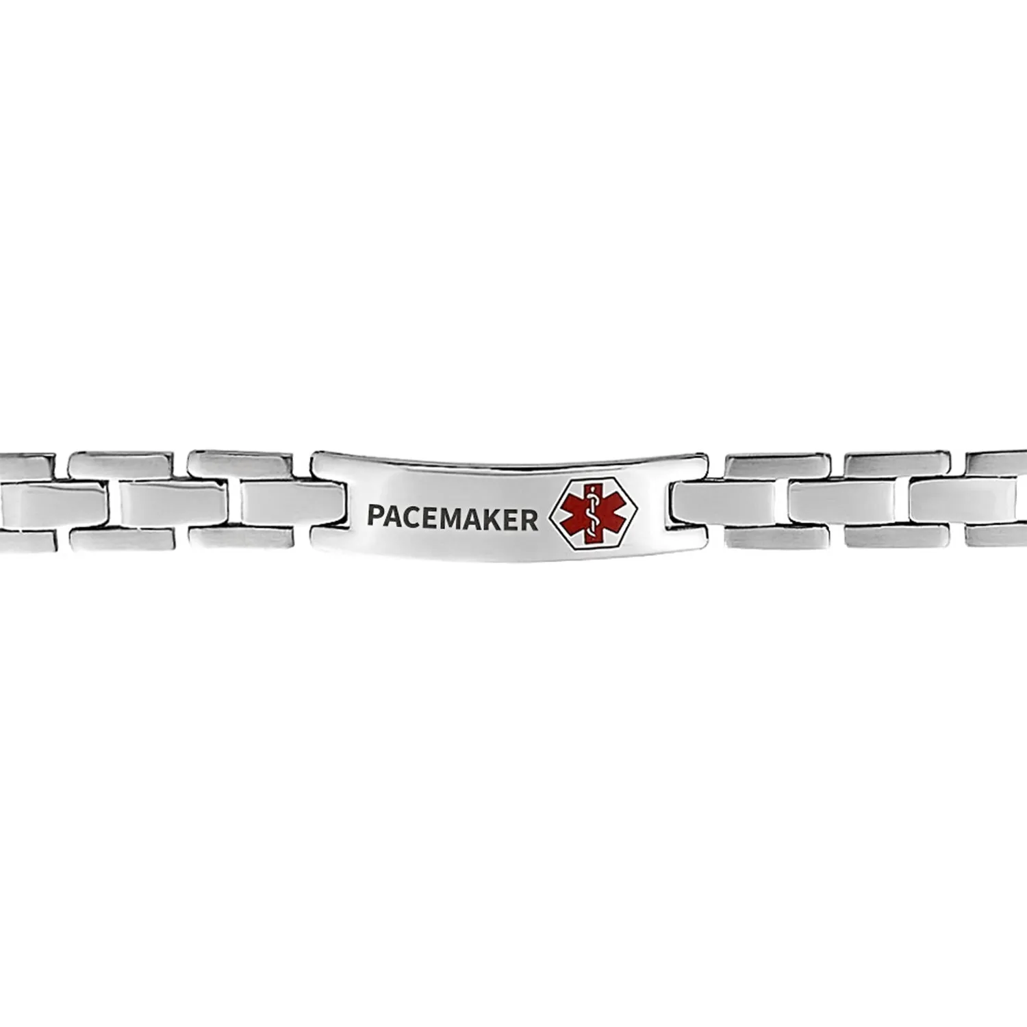 Medical ID Bracelet for Men - Stainless Steel U Link 8 Inch