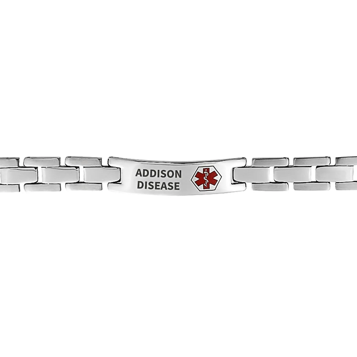 Medical ID Bracelet for Men - Stainless Steel U Link 8 Inch