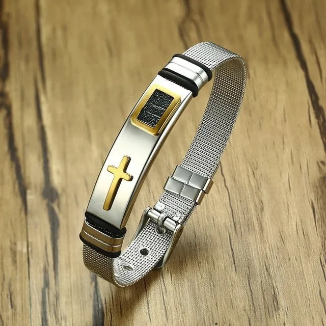 Men's Stainless Steel Adjustable Length Bracelet