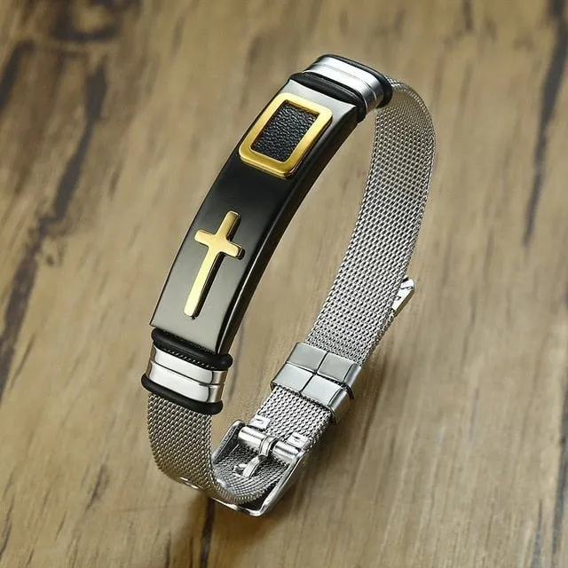 Men's Stainless Steel Adjustable Length Bracelet