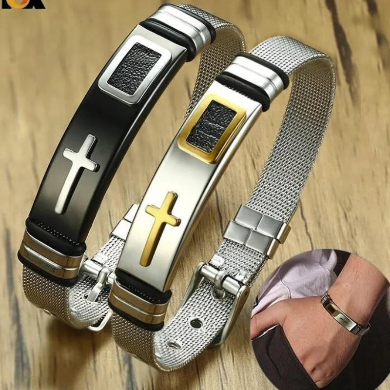 Men's Stainless Steel Adjustable Length Bracelet