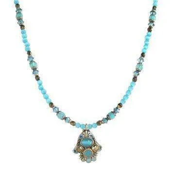 Michal Golan Oval Cat’s Eye Hamsa Necklace