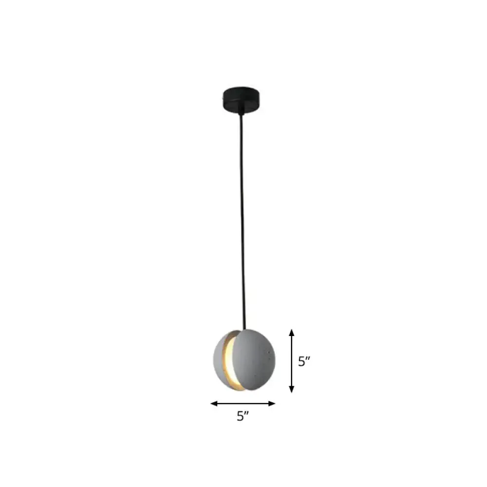 Mini Cement Pendant Light Grey LED Hanging Lamp for Bedroom - Simple & Novelty Design