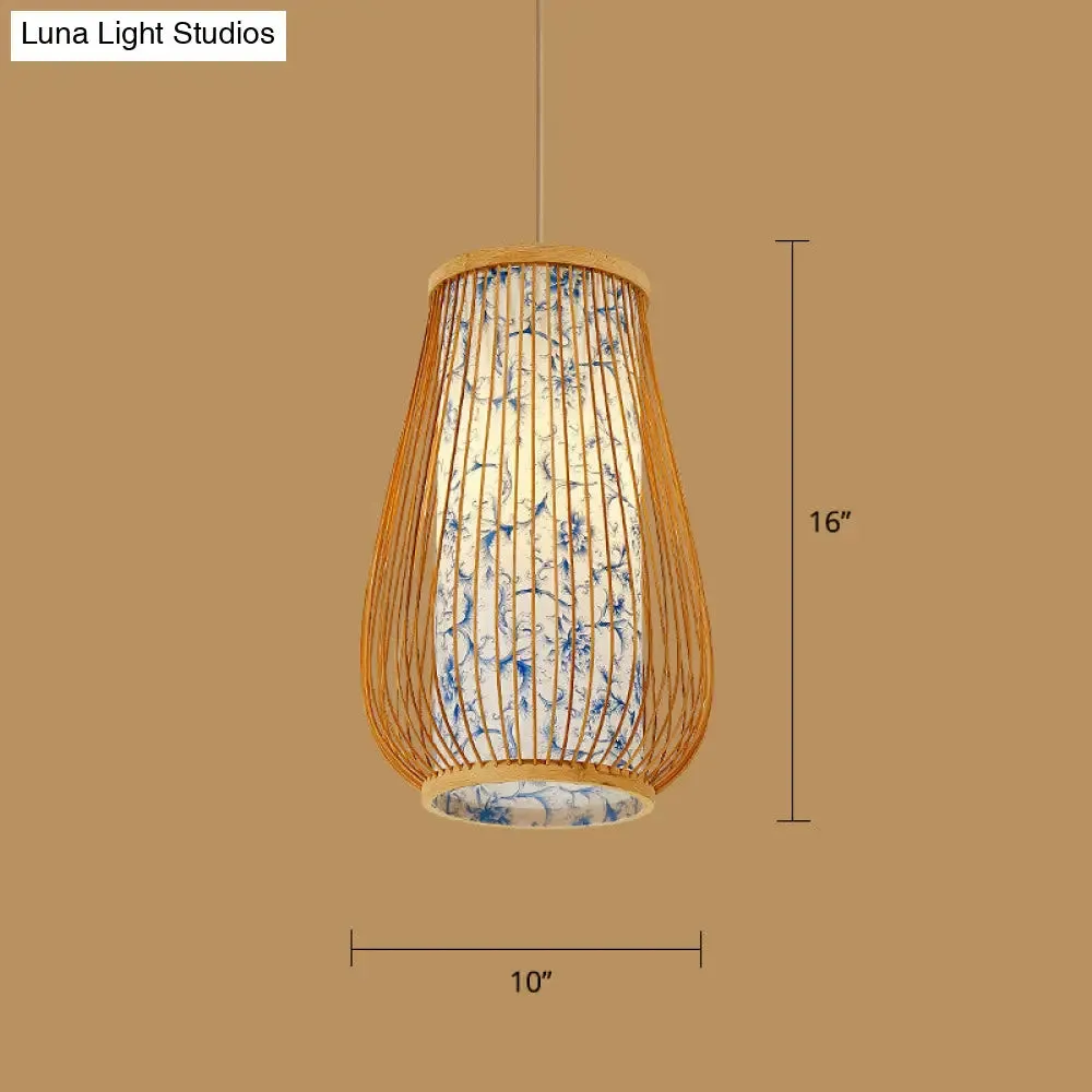 Minimalist Handwoven Rattan Pendant Ceiling Light - Wood Suspension Lighting