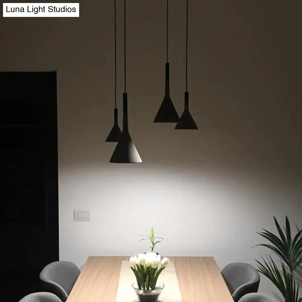 Minimalist Pendant Ceiling Light - Funnel Dining Room Suspension Lighting, Grey Cement, 1 Head, 1 Inch, Stylish Design