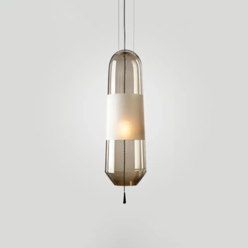 Modern Glass Pendant Light for Bedroom - Cylindrical Design, Hanging Fixture