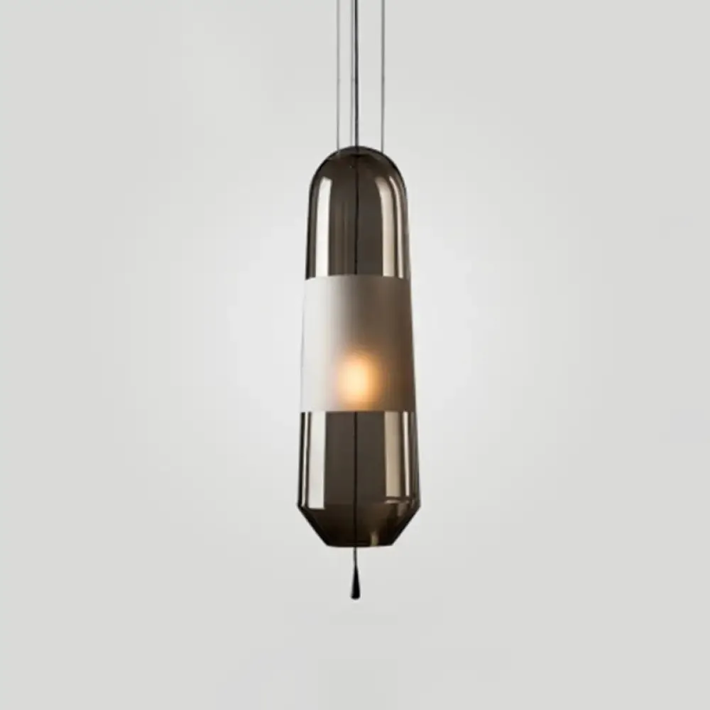 Modern Glass Pendant Light for Bedroom - Cylindrical Design, Hanging Fixture