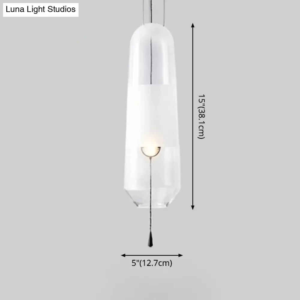 Modern Glass Pendant Light for Bedroom - Cylindrical Design, Hanging Fixture