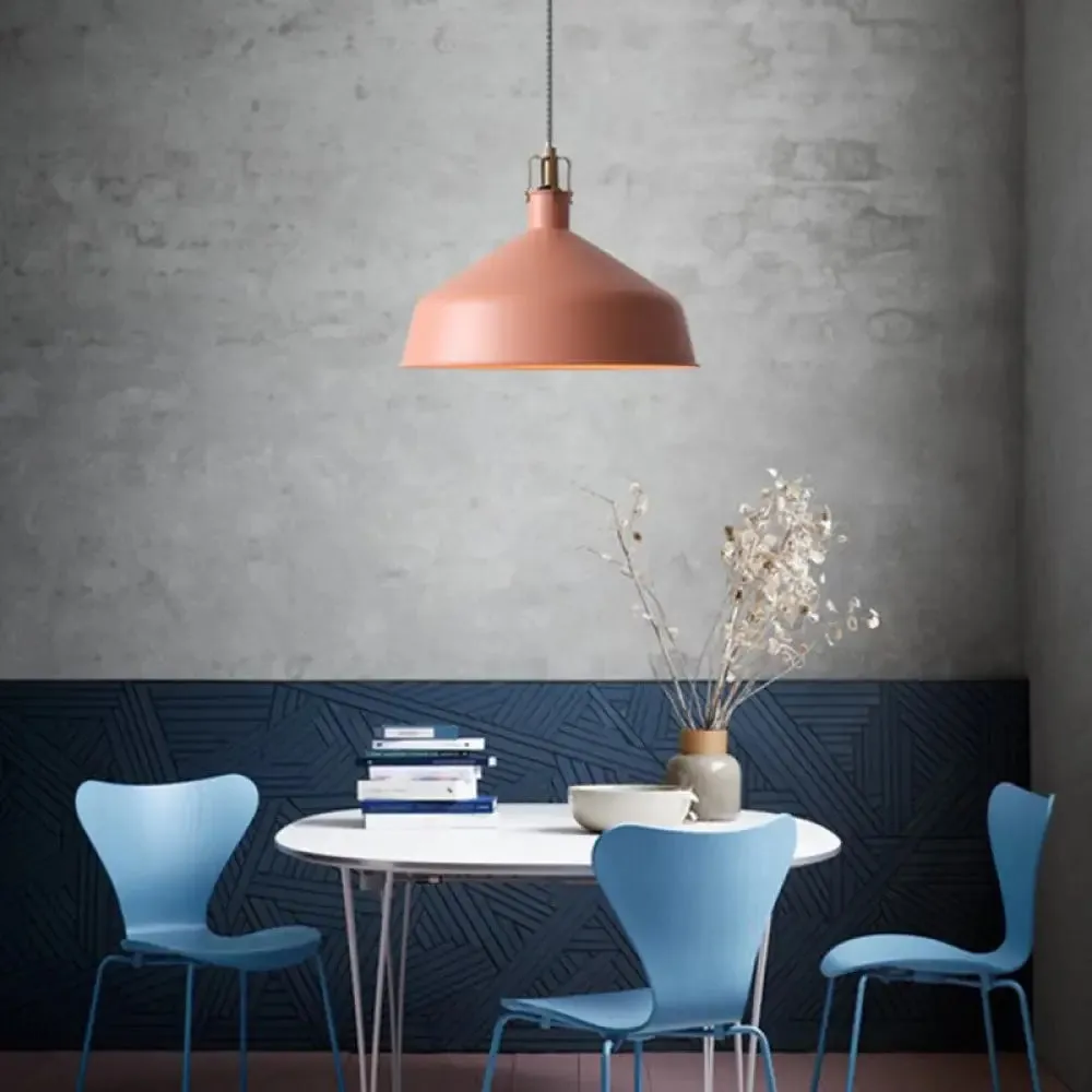 Modern Metal Barn Pendant Light for Dining Room - 1-Head Suspension