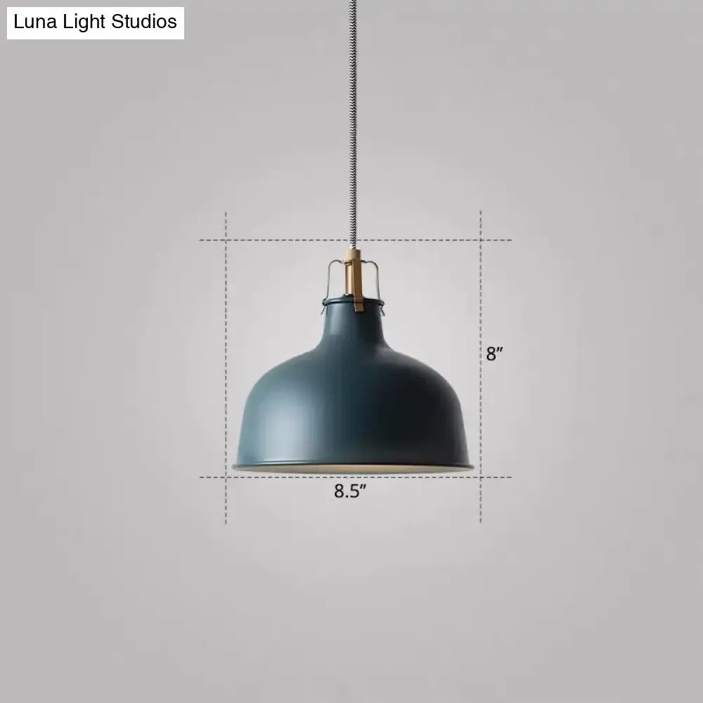 Modern Metal Barn Pendant Light for Dining Room - 1-Head Suspension