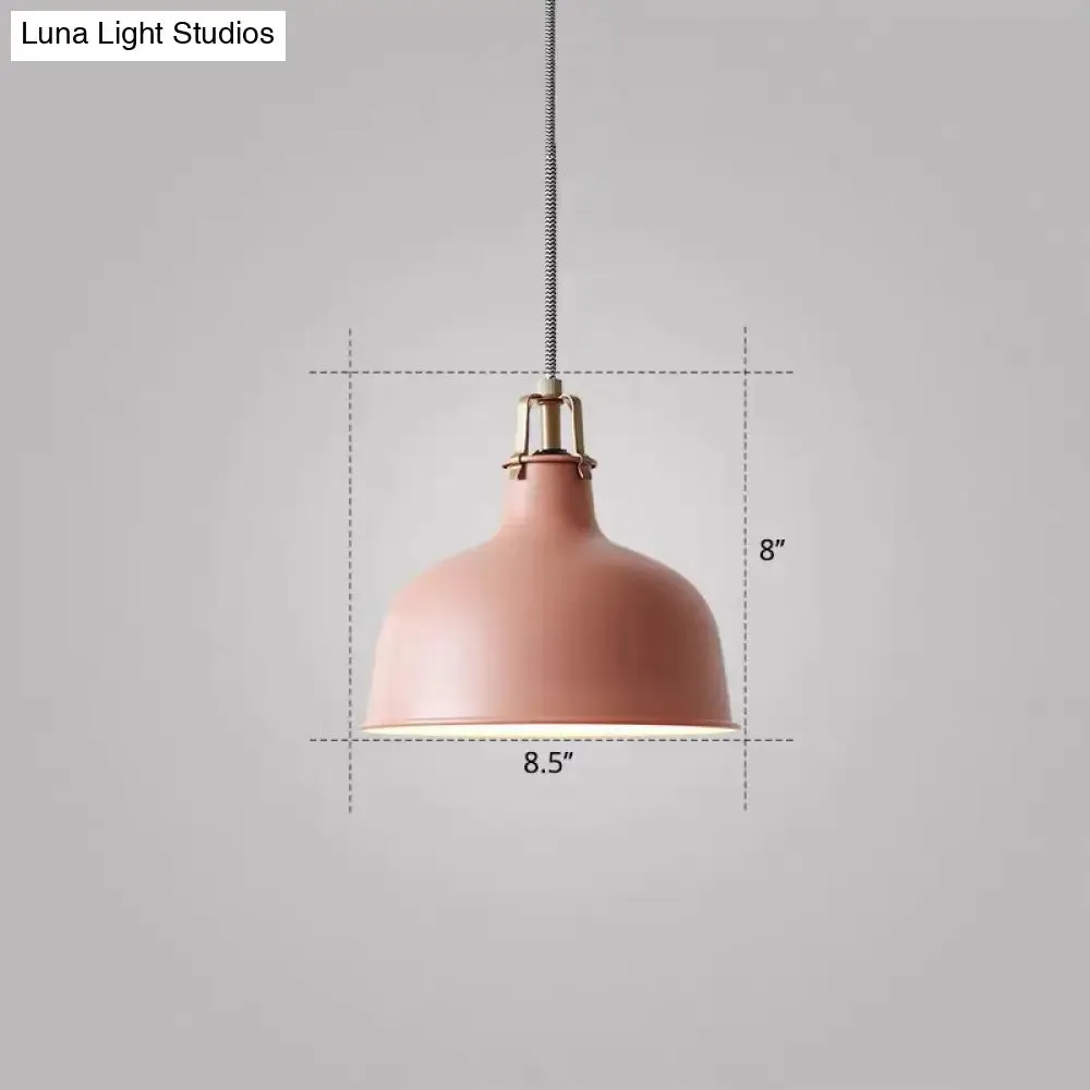 Modern Metal Barn Pendant Light for Dining Room - 1-Head Suspension