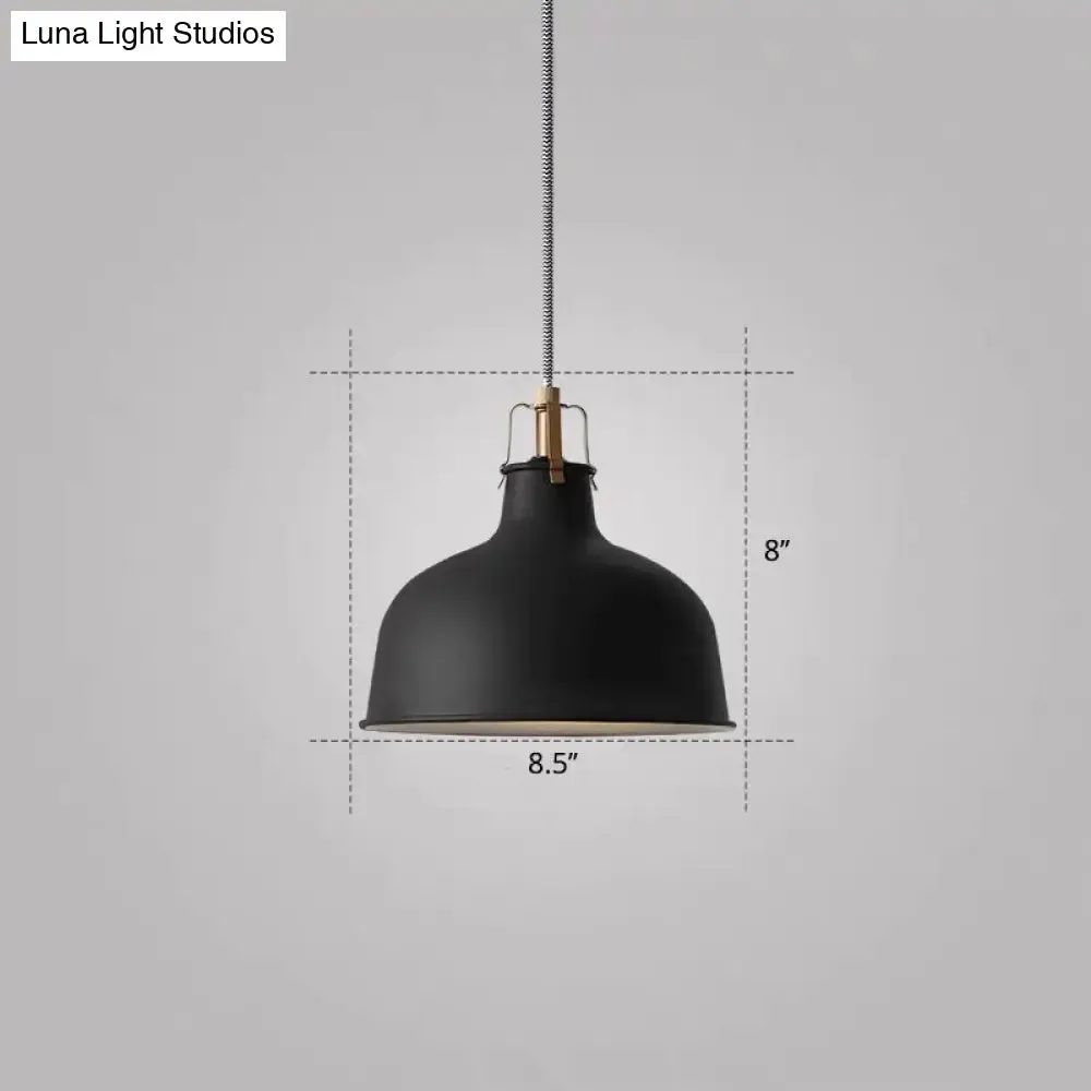 Modern Metal Barn Pendant Light for Dining Room - 1-Head Suspension