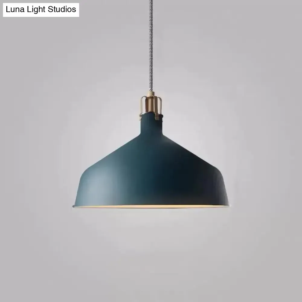 Modern Metal Barn Pendant Light for Dining Room - 1-Head Suspension